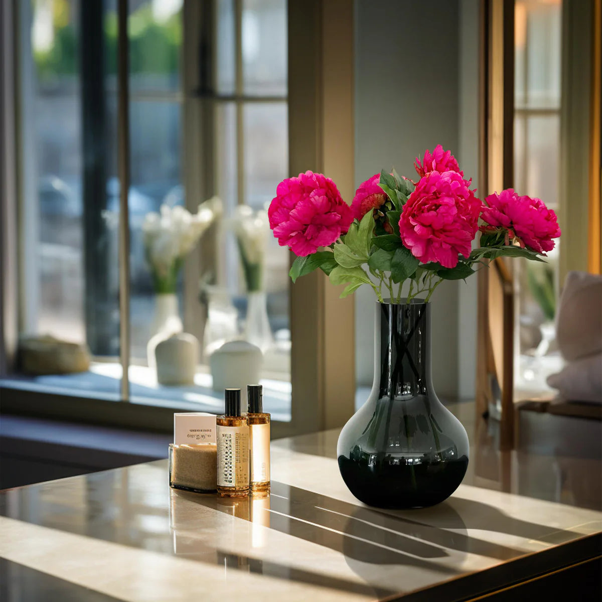 Peonies Kunstbloemen donkerroze