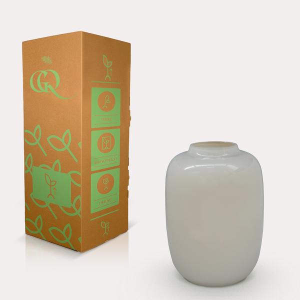 Vaas glas - M - Artic Ivory